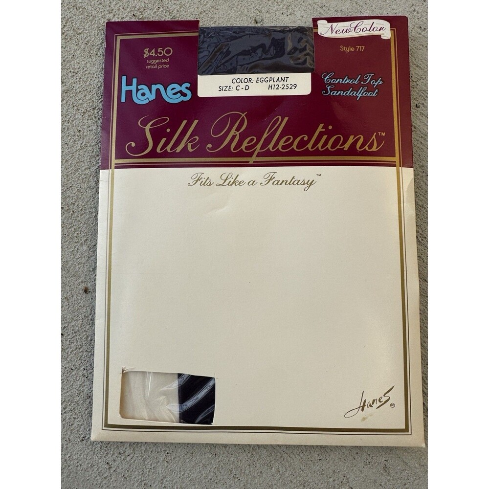 Hanes Silk Reflections Pantyhose Size CD Style 717, Eggplant  Control Top